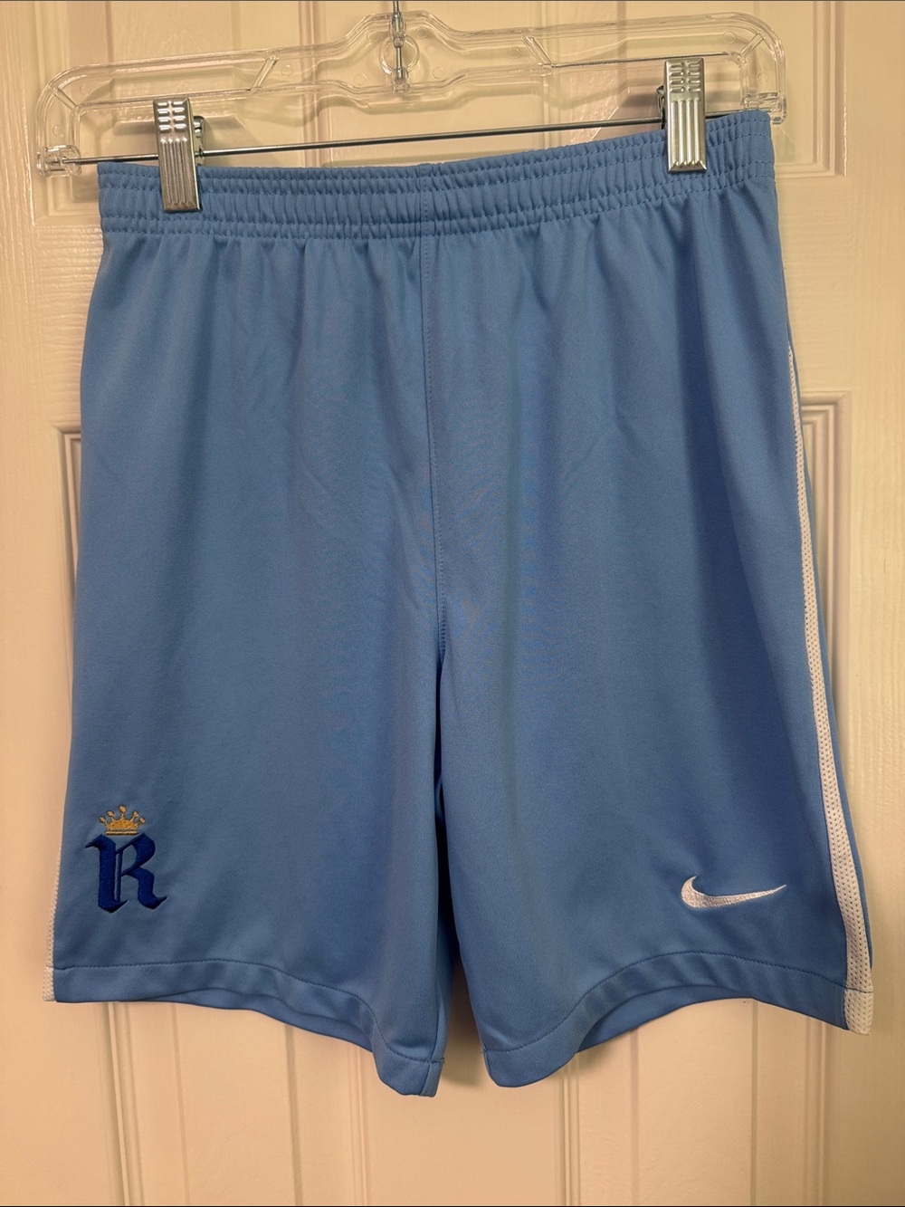 Nike Boys Royals Sky Blue Athletic Shorts with White Swoosh